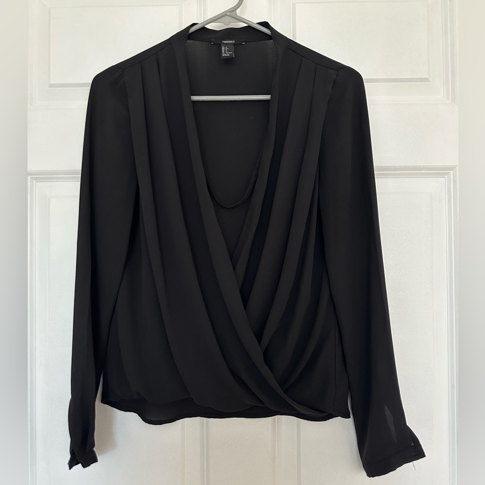 F21 Black Blouse - Small